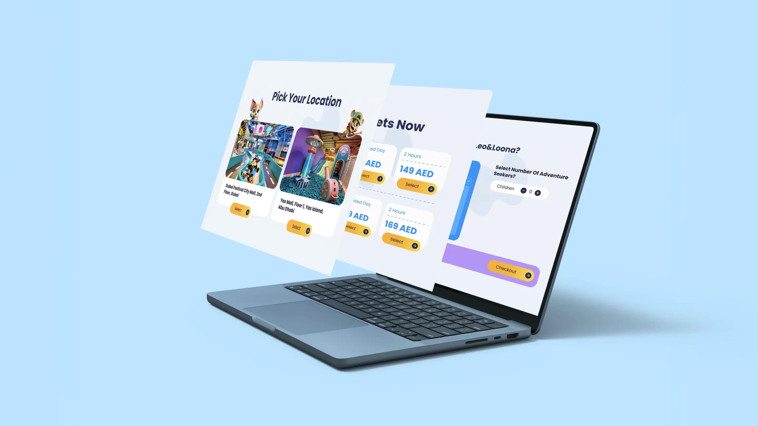 Leo & Loona booking results shown on laptop